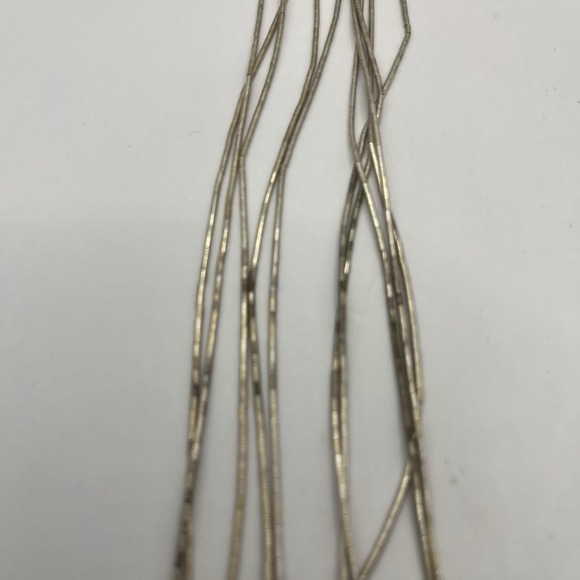 Pair Strand Liquid Silver Bib Necklaces Stamp Sterling Black Beads (Onyx?) 21g - Picture 11 of 16